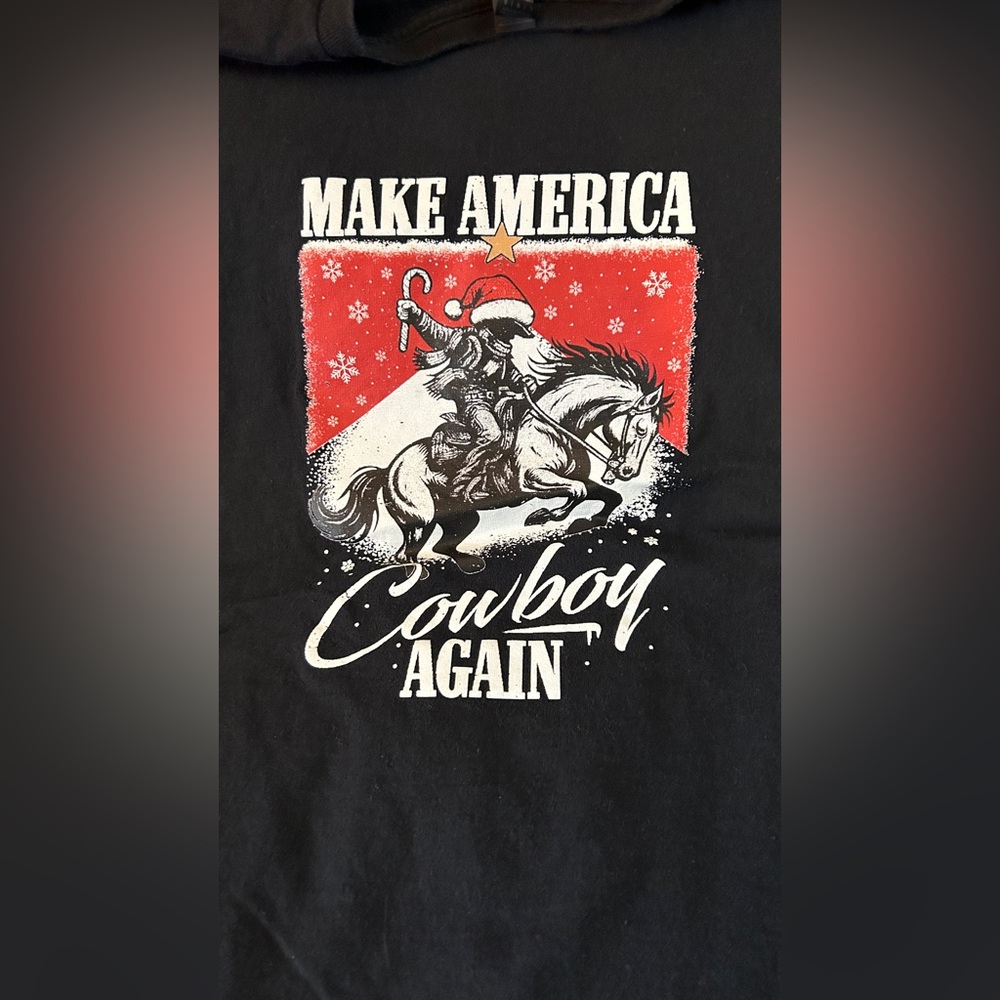Iron oath, apparel, Black large T-shirt
 “ make America Cowboy again” - Picture 5 of 14